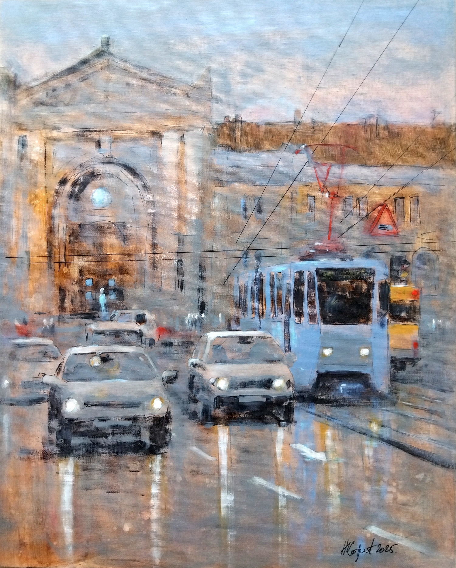 Old Train-station Belgrade 40x50cm 2025