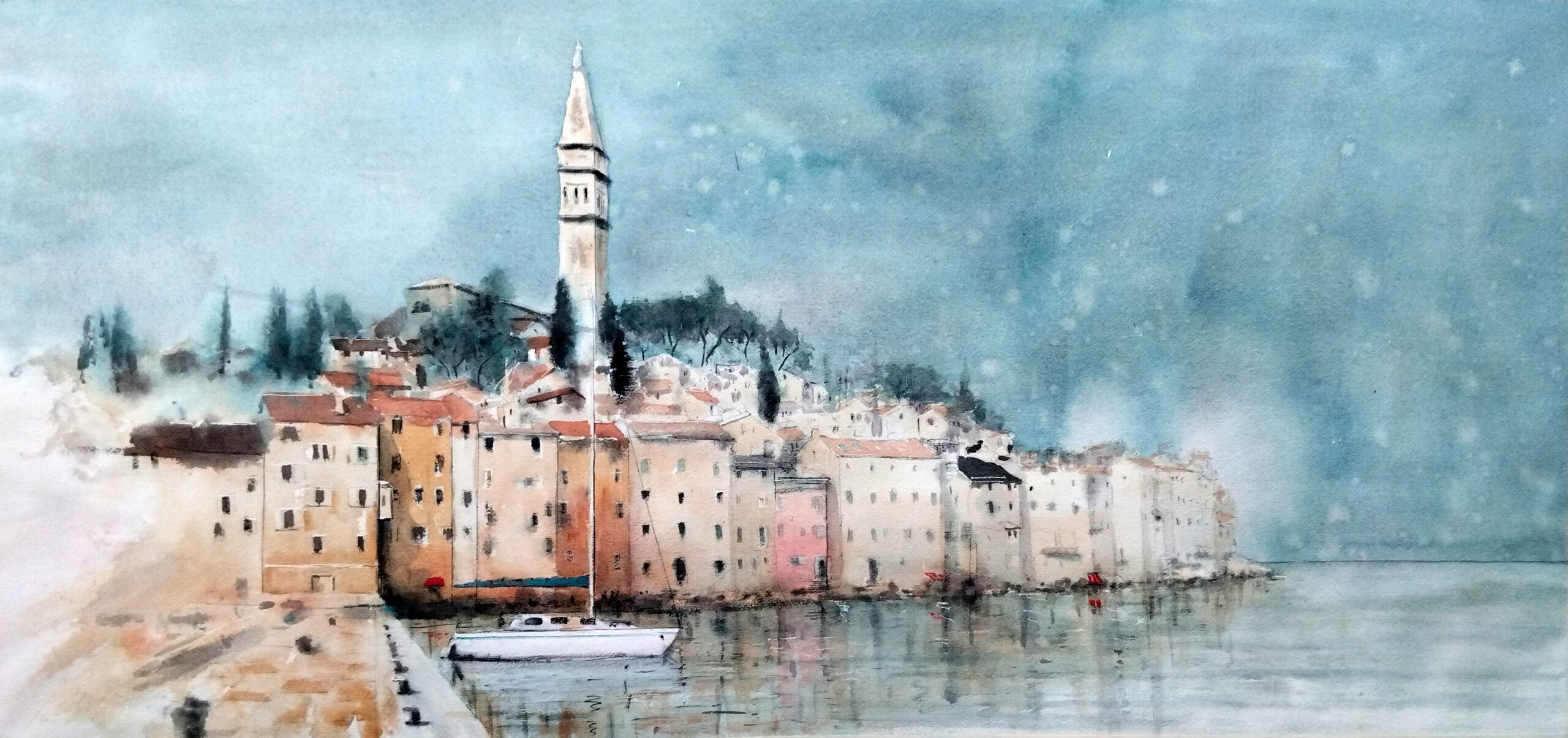 Bela ladja Rovinj Croatia 94x44cm 2025