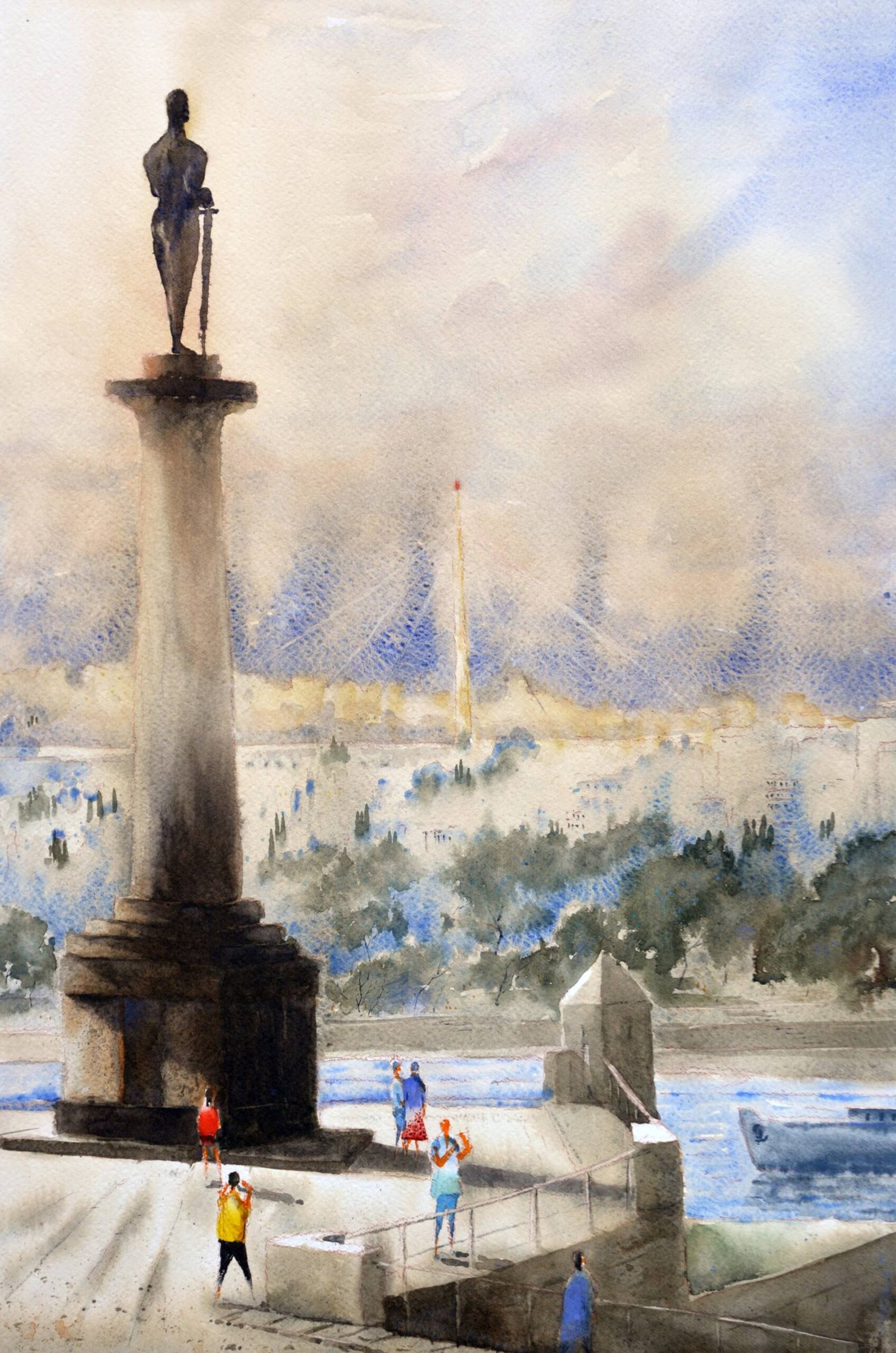 The winds are still whipping along the Danube 53×36 cm 2024