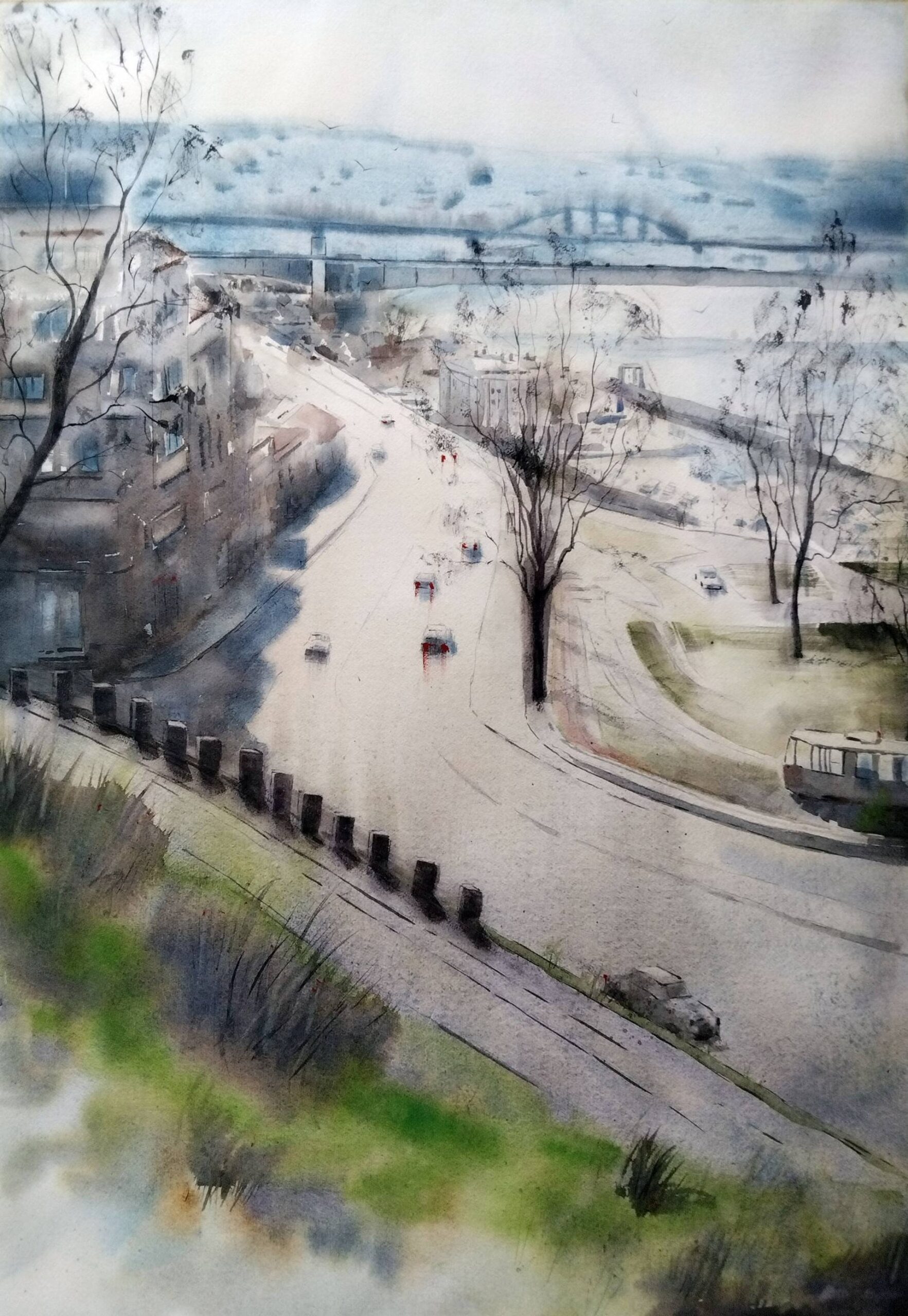 U svetlosti i zelenilu Beograda 54x78cm 2024