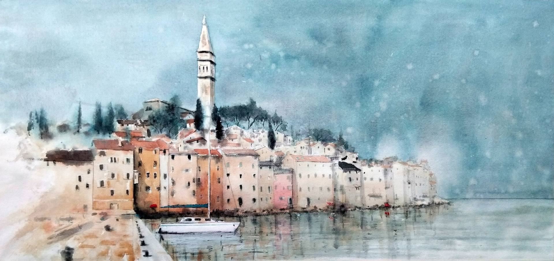Bela lađa Rovinj 94×44 cm 2025