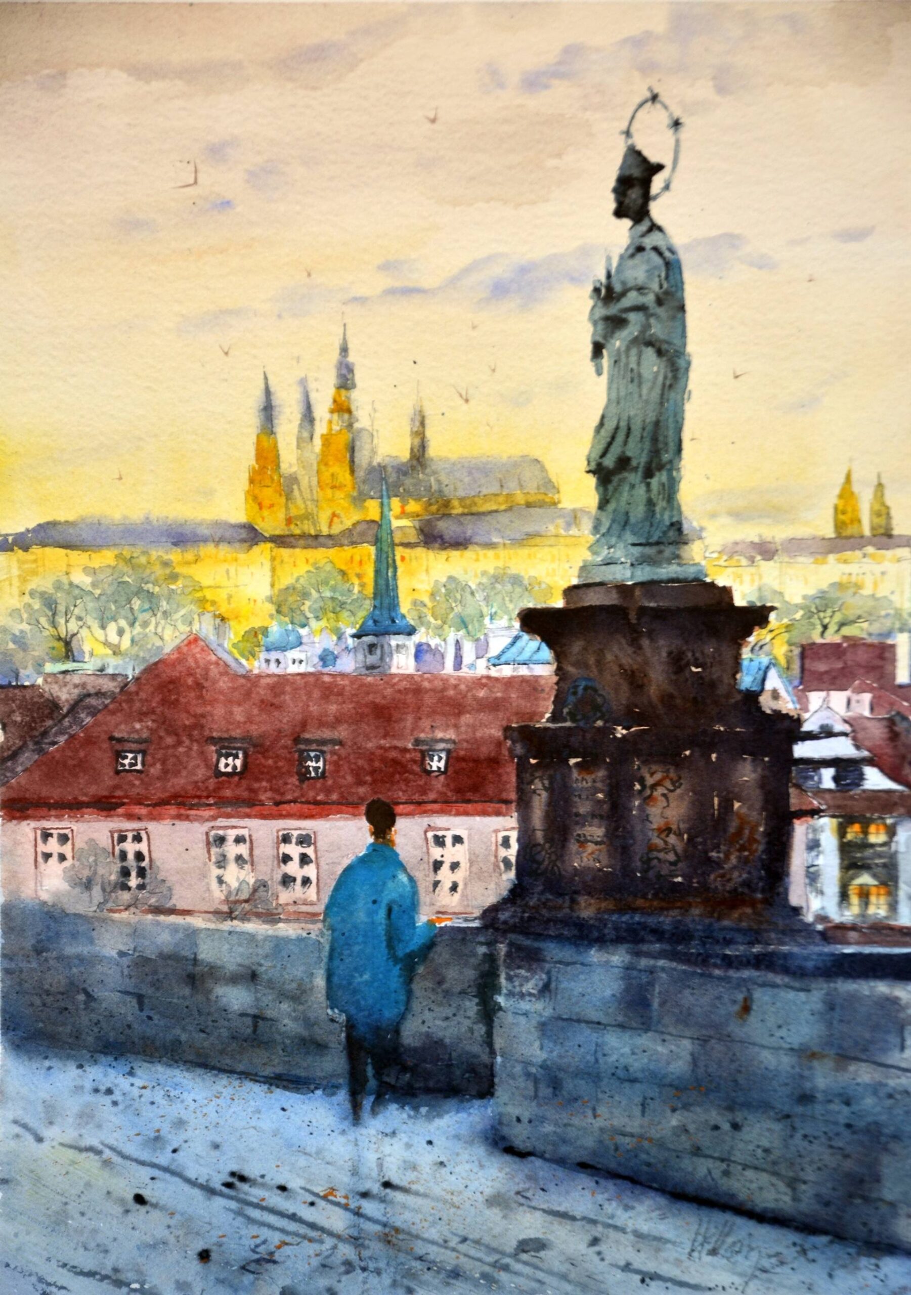 Sumrak u Pragu Karlov most