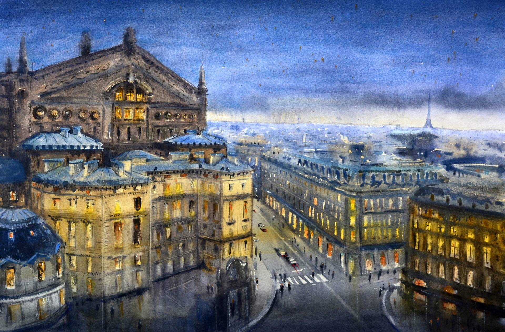 Pariška opera Pariz Francuska 53x35cm 2020